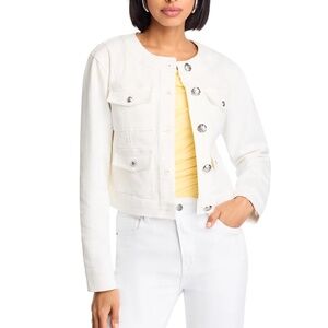 AQUA Cropped Denim Jacket – White – NWT $128